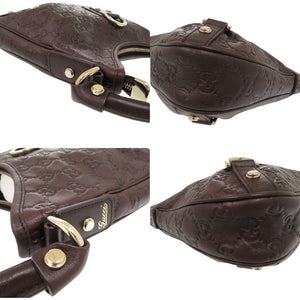 新品同様 グッチ シマ アビー ワンショルダーバッグ ダークブラウン 130738 ショルダーバッグ カーフ 0555【中古】GUCCI