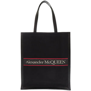アレキサンダーマックイーン キャンバス/レザー ブラック トートバッグ 0608【中古】Alexander McQueen
