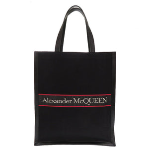 アレキサンダーマックイーン キャンバス/レザー ブラック トートバッグ 0608【中古】Alexander McQueen