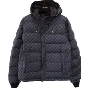 美品 ルイ ヴィトン ダミエ グラフィット RM132D H2BS48PHU リバーシブル ダウンジャケット サイズ50 メンズ ブラック LV 0641【中古】LOUIS VUITTON