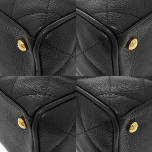 美品 シャネル キャビアスキン ブラック 8番台 ココマーク ミニボストンバッグ ハンドバッグ 黒 0711 【中古】 CHANEL
