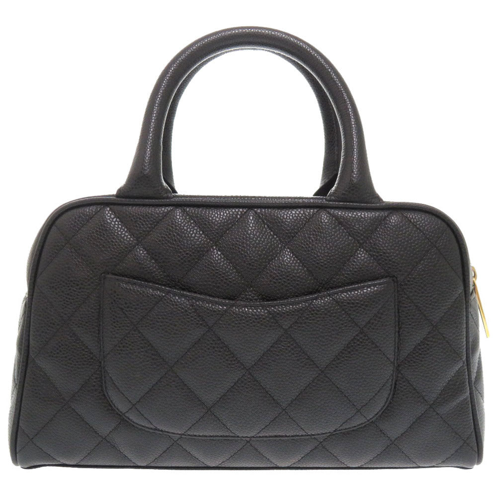 美品 シャネル キャビアスキン ブラック 8番台 ココマーク ミニボストンバッグ ハンドバッグ 黒 0711 【中古】 CHANEL