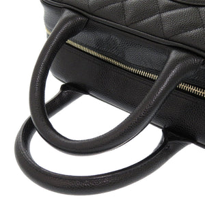 美品 シャネル キャビアスキン ブラック 8番台 ココマーク ミニボストンバッグ ハンドバッグ 黒 0711 【中古】 CHANEL