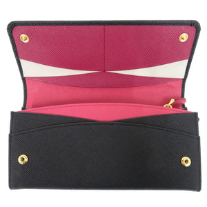 未使用 プラダ 1MH132 サフィアーノレザー ゴールド金具 ブラック 長財布 0715【中古】PRADA