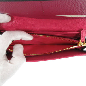 未使用 プラダ 1MH132 サフィアーノレザー ゴールド金具 ブラック 長財布 0715【中古】PRADA