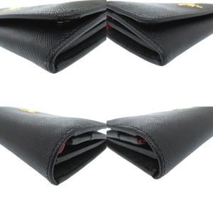 未使用 プラダ 1MH132 サフィアーノレザー ゴールド金具 ブラック 長財布 0715【中古】PRADA