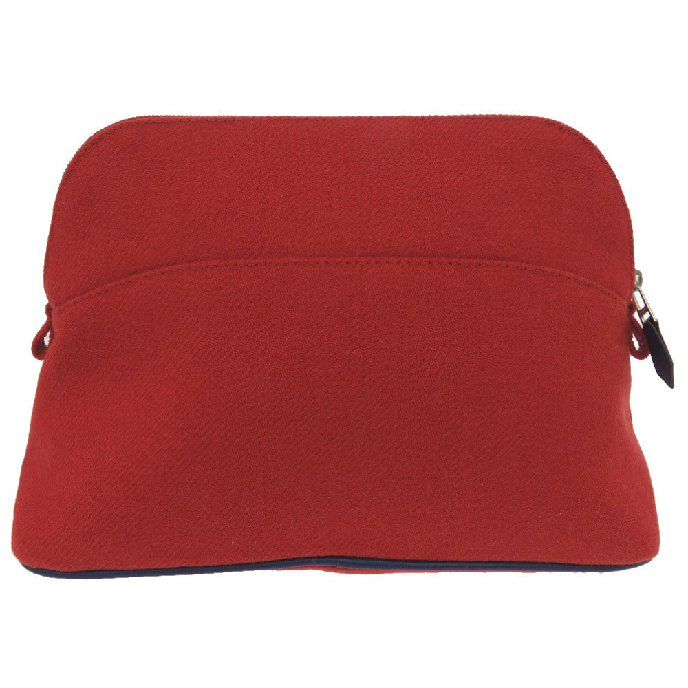 新品同様 エルメス ボリードポーチ MM ウール レッド 赤 ポーチ 0724【中古】HERMES