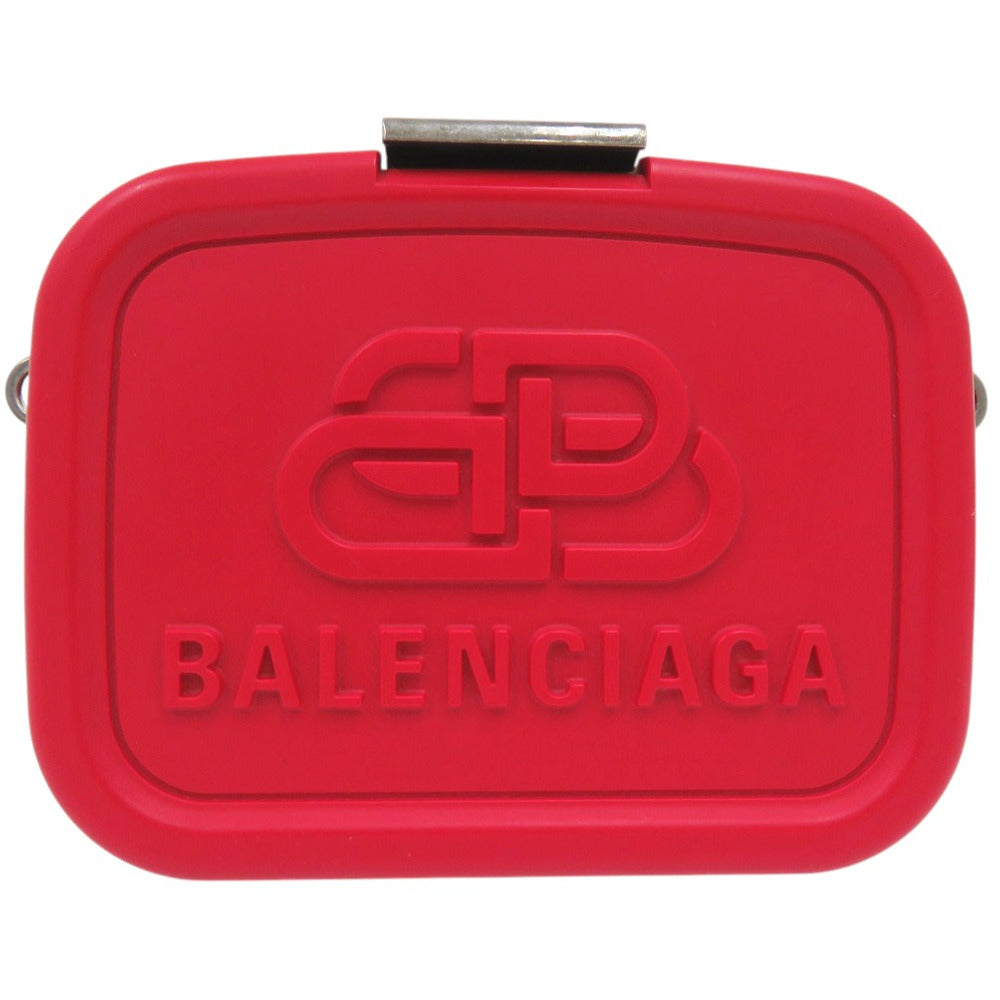 美品 バレンシアガ ランチボックスケース LUNCH BOX MINI CASE ショルダーバッグ 638324 樹脂系 ラムスキン レッド 0731【中古】BALENCIAGA