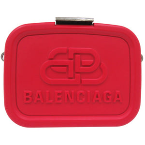 美品 バレンシアガ ランチボックスケース LUNCH BOX MINI CASE ショルダーバッグ 638324 樹脂系 ラムスキン レッド 0731【中古】BALENCIAGA