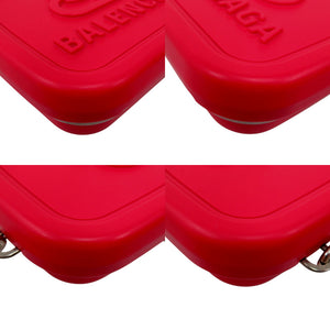 美品 バレンシアガ ランチボックスケース LUNCH BOX MINI CASE ショルダーバッグ 638324 樹脂系 ラムスキン レッド 0731【中古】BALENCIAGA