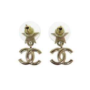 美品 シャネル スターモチーフ ココマーク ラインストーン ゴールド F23 ピアス アクセサリー 0733【中古】CHANEL