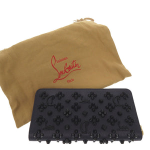 新品同様 クリスチャンルブタン パネトーネ PANETTONE マルチメタル スパイクウォレット レザー ネイビー レッド 紺 赤 長財布 0744【中古】Christian Louboutin