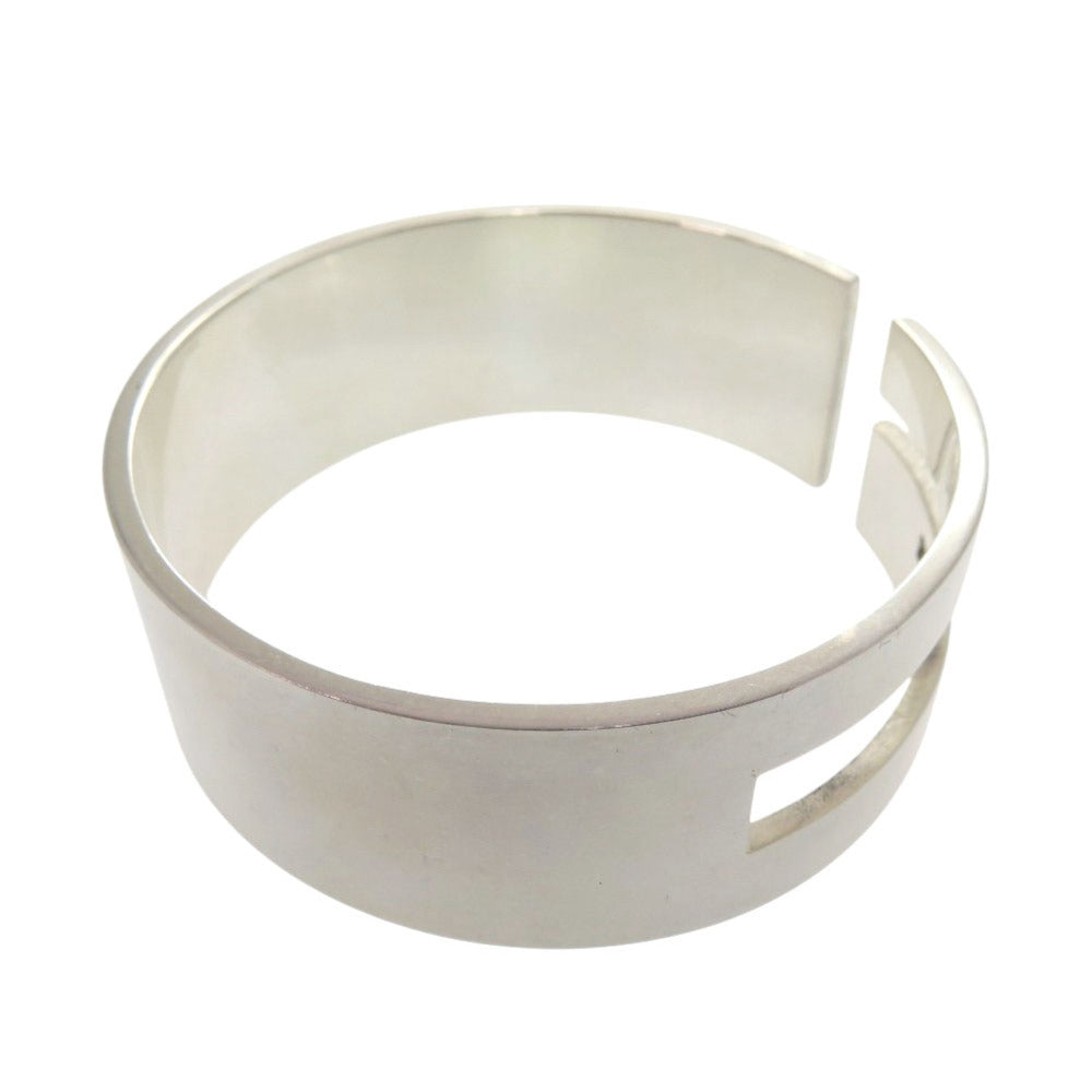 美品 グッチ ブランデッドG Gロゴ カットアウトG シルバー925 119ｇ シルバー バングル 0748【中古】GUCCI