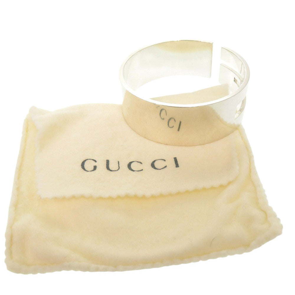 美品 グッチ ブランデッドG Gロゴ カットアウトG シルバー925 119ｇ シルバー バングル 0748【中古】GUCCI