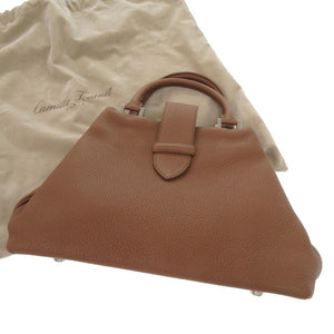 新品同様 カミーユフォルネ 2WAY ショルダーバック レザー ブラウン パープル 茶色 ショルダーバッグ 0752【中古】Camille Fournet