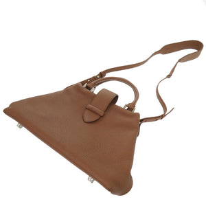 新品同様 カミーユフォルネ 2WAY ショルダーバック レザー ブラウン パープル 茶色 ショルダーバッグ 0752【中古】Camille Fournet