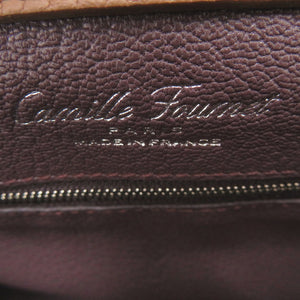 新品同様 カミーユフォルネ 2WAY ショルダーバック レザー ブラウン パープル 茶色 ショルダーバッグ 0752【中古】Camille Fournet