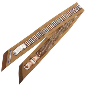 美品 エルメス ツイリー トレゾール ドゥ メドール TRESOR DE MEDOR シルク ブラウン系 スカーフ 茶 0754-1【中古】HERMES