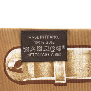 美品 エルメス ツイリー トレゾール ドゥ メドール TRESOR DE MEDOR シルク ブラウン系 スカーフ 茶 0754-2【中古】HERMES