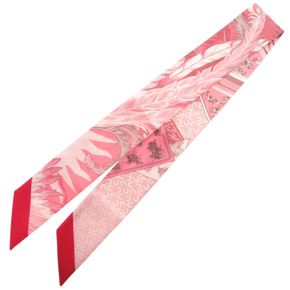 美品 エルメス ツイリー シルク ピンク系 スカーフ 0754-5【中古】HERMES