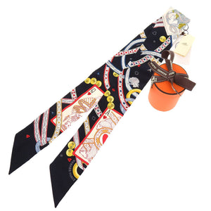 未使用 エルメス ビジューピケ ハートのクイーン DAME DE COEUR ツイリー ブラック 0775-1 【中古】 HERMES