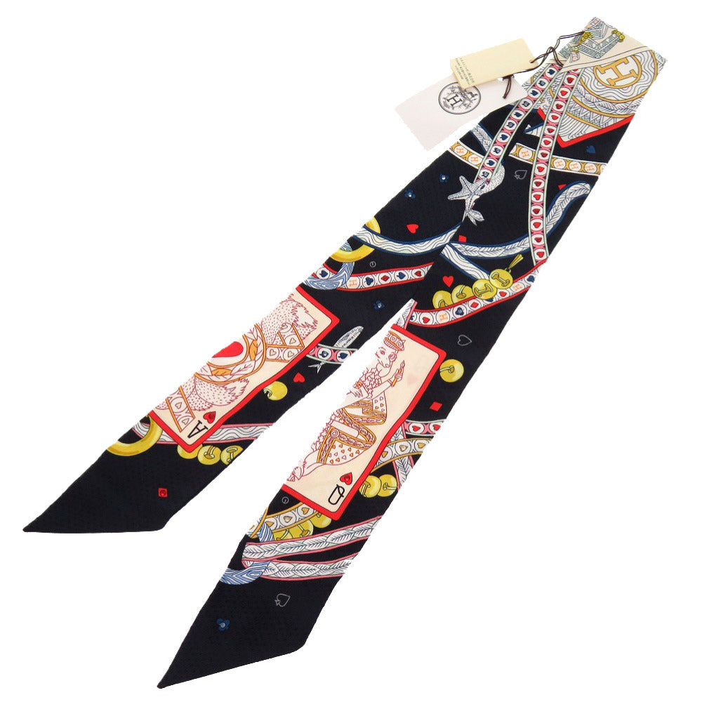 未使用 エルメス ビジューピケ ハートのクイーン DAME DE COEUR ツイリー ブラック 0775-1 【中古】 HERMES