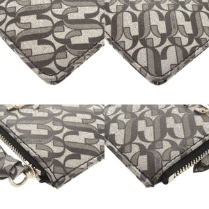 新品同様 ジミーチュウ ナンシー レザー シルバー グレー ブラック コインケース キーケース 0776【中古】JIMMY CHOO