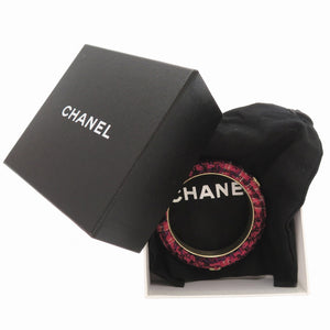 新品同様 シャネルココマーク 09A ツイード パープル/ピンク バングル 0790【中古】CHANEL