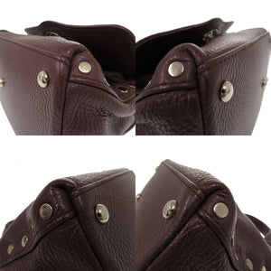 新品同様 ザネラート ポスティーナ レザー ボルドー ブラウン 紫色 茶色 ハンドバッグ 0817【中古】ZANELLATO