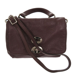 新品同様 ザネラート ポスティーナ レザー ボルドー ブラウン 紫色 茶色 ハンドバッグ 0817【中古】ZANELLATO