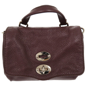 新品同様 ザネラート ポスティーナ レザー ボルドー ブラウン 紫色 茶色 ハンドバッグ 0817【中古】ZANELLATO