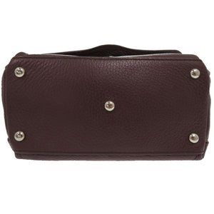 新品同様 ザネラート ポスティーナ レザー ボルドー ブラウン 紫色 茶色 ハンドバッグ 0817【中古】ZANELLATO