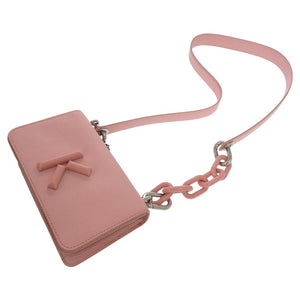 新品同様 ケンゾー Kandy ロゴプレート クロスボディバッグ FA52SA320L2434 ショルダーバッグ レザー ピンク 0888【中古】KENZO