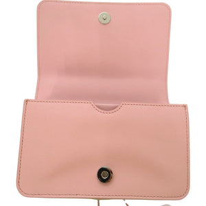 新品同様 ケンゾー Kandy ロゴプレート クロスボディバッグ FA52SA320L2434 ショルダーバッグ レザー ピンク 0888【中古】KENZO