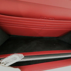 未使用 ケンゾー FA62PM318L24 レザー レッド シルバー ブラック 赤 長財布 0890【中古】KENZO レディース