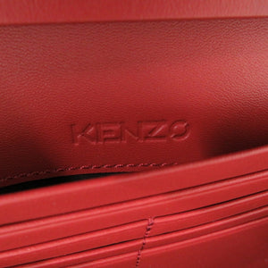 未使用 ケンゾー FA62PM318L24 レザー レッド シルバー ブラック 赤 長財布 0890【中古】KENZO レディース