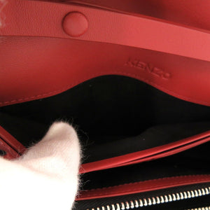 未使用 ケンゾー FA62PM318L24 レザー レッド シルバー ブラック 赤 長財布 0890【中古】KENZO レディース