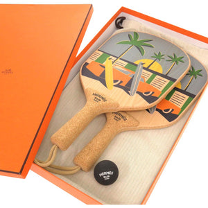 未使用 エルメス アプレ ラ ヴァーグ エルメス ビーチラケット ホビー コルク マルチカラー 0904【中古】HERMES