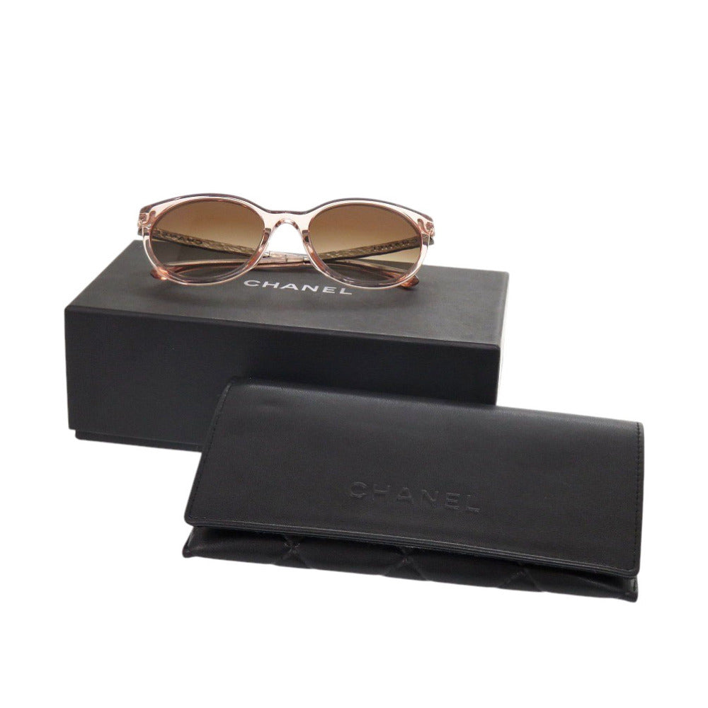 美品 シャネル 5440-A サイドロゴ ブラウングラデーション ピンク サングラス 0942【中古】CHANEL