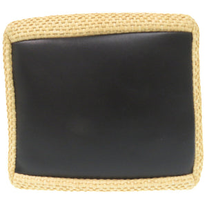 新品同様 ジルサンダー ストロー/レザー ベージュ ドローストリング ショルダーバッグ 0954【中古】JIL SANDER