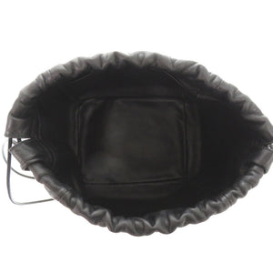 新品同様 ジルサンダー ストロー/レザー ベージュ ドローストリング ショルダーバッグ 0954【中古】JIL SANDER