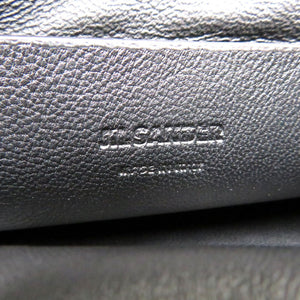 新品同様 ジルサンダー ストロー/レザー ベージュ ドローストリング ショルダーバッグ 0954【中古】JIL SANDER