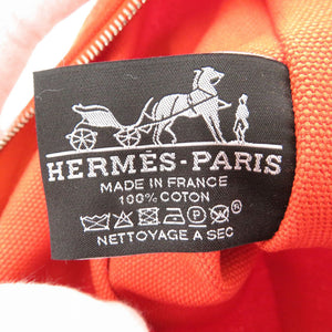 新品同様 エルメス ヨッティングGM コットン オレンジ ポーチ 0965【中古】HERMES