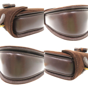 グッチ バンブー ターンロック ハンドバッグ レザー ブラウン 0988【中古】GUCCI