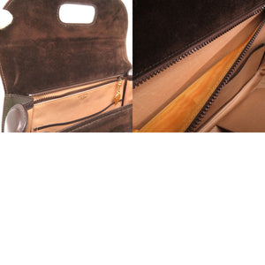 グッチ バンブー ターンロック ハンドバッグ レザー ブラウン 0988【中古】GUCCI