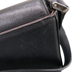 バーバリー ロゴプレート ノバチェック レザー ブラック ワンショルダーバッグ 黒 0991【中古】BURBERRY