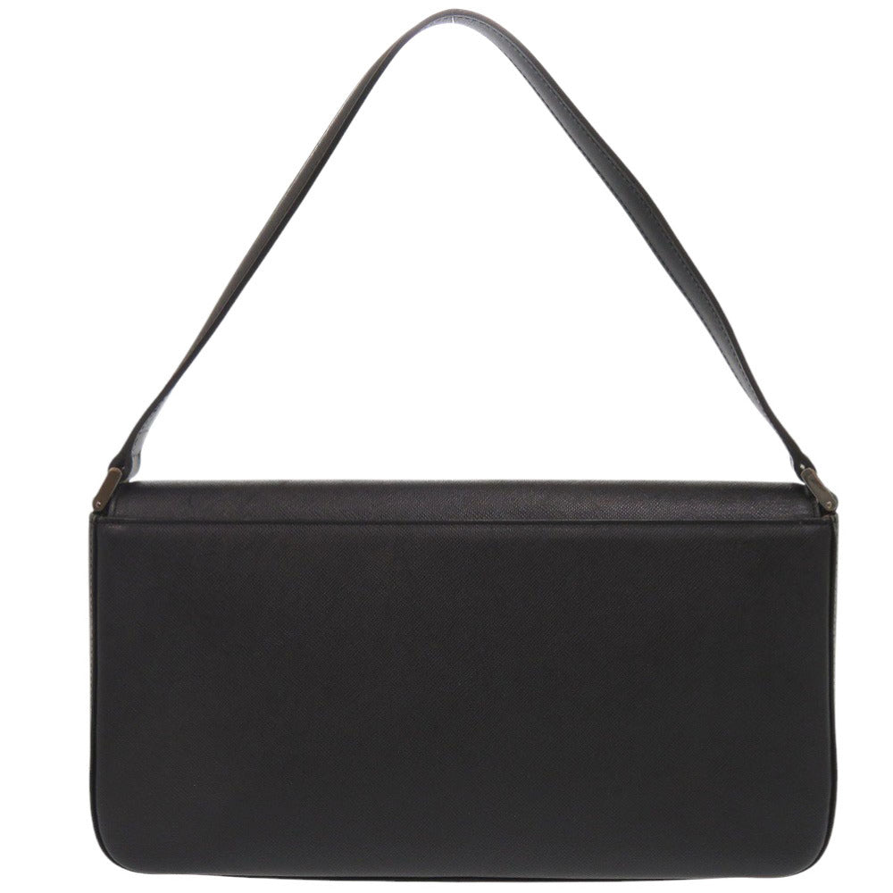 バーバリー ロゴプレート ノバチェック レザー ブラック ワンショルダーバッグ 黒 0991【中古】BURBERRY