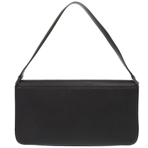 バーバリー ロゴプレート ノバチェック レザー ブラック ワンショルダーバッグ 黒 0991【中古】BURBERRY