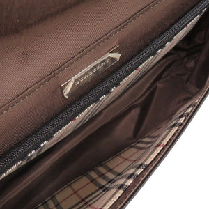 バーバリー ロゴプレート ノバチェック レザー ブラック ワンショルダーバッグ 黒 0991【中古】BURBERRY