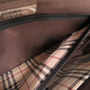 バーバリー ロゴプレート ノバチェック レザー ブラック ワンショルダーバッグ 黒 0991【中古】BURBERRY